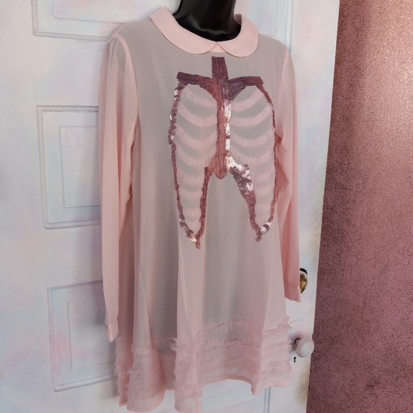 Iron fist sheer mesh undead babydoll dress! Kawaii goth! Nwt! Sold - Picture 2 of 7